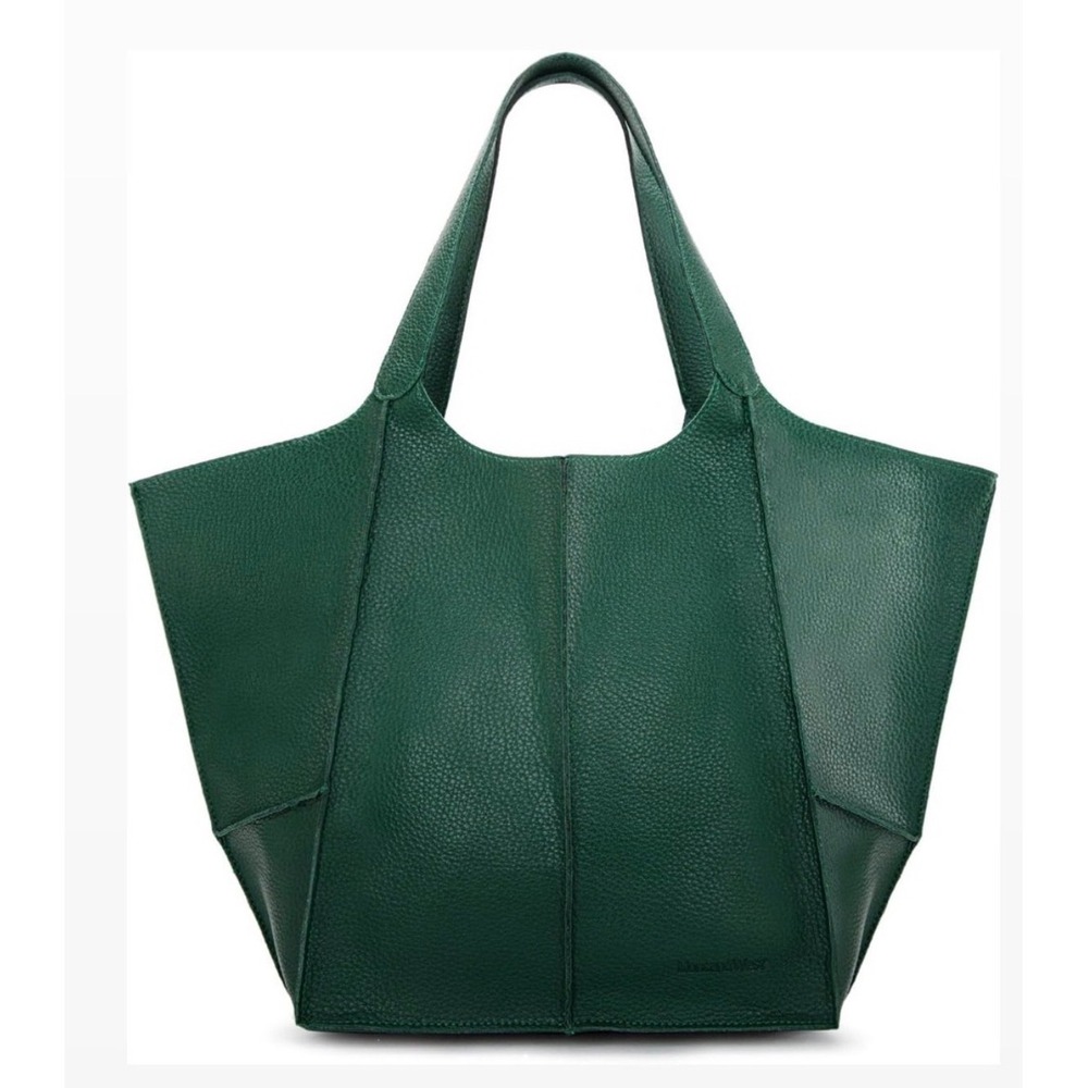 Montana West Forest Green Pebbled Vegan Leather Geometric Tote Bag